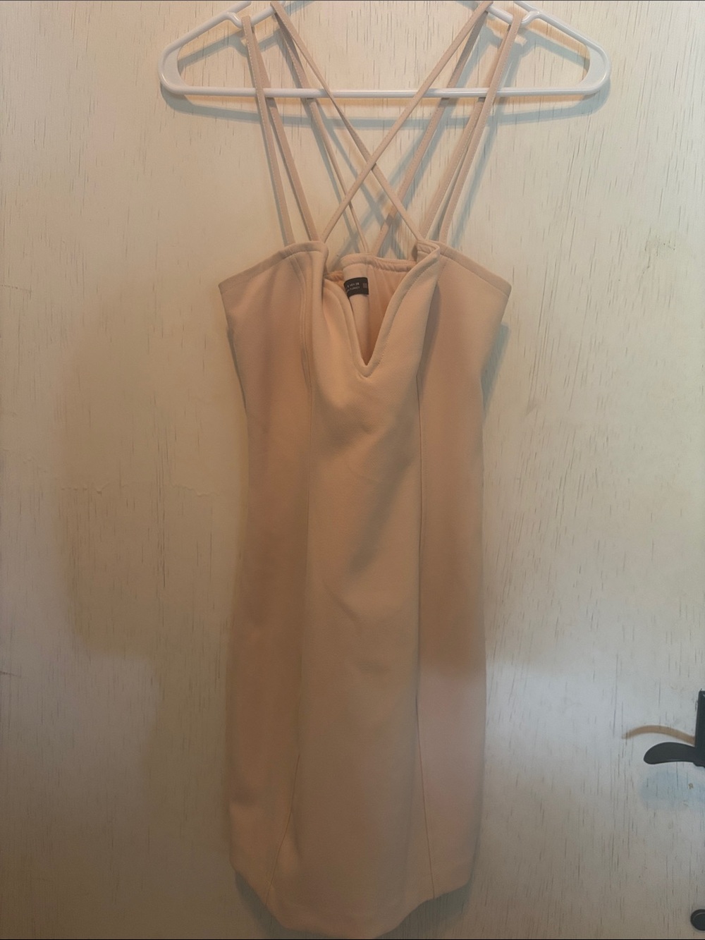 Zara Beige Strappy Mini Dress